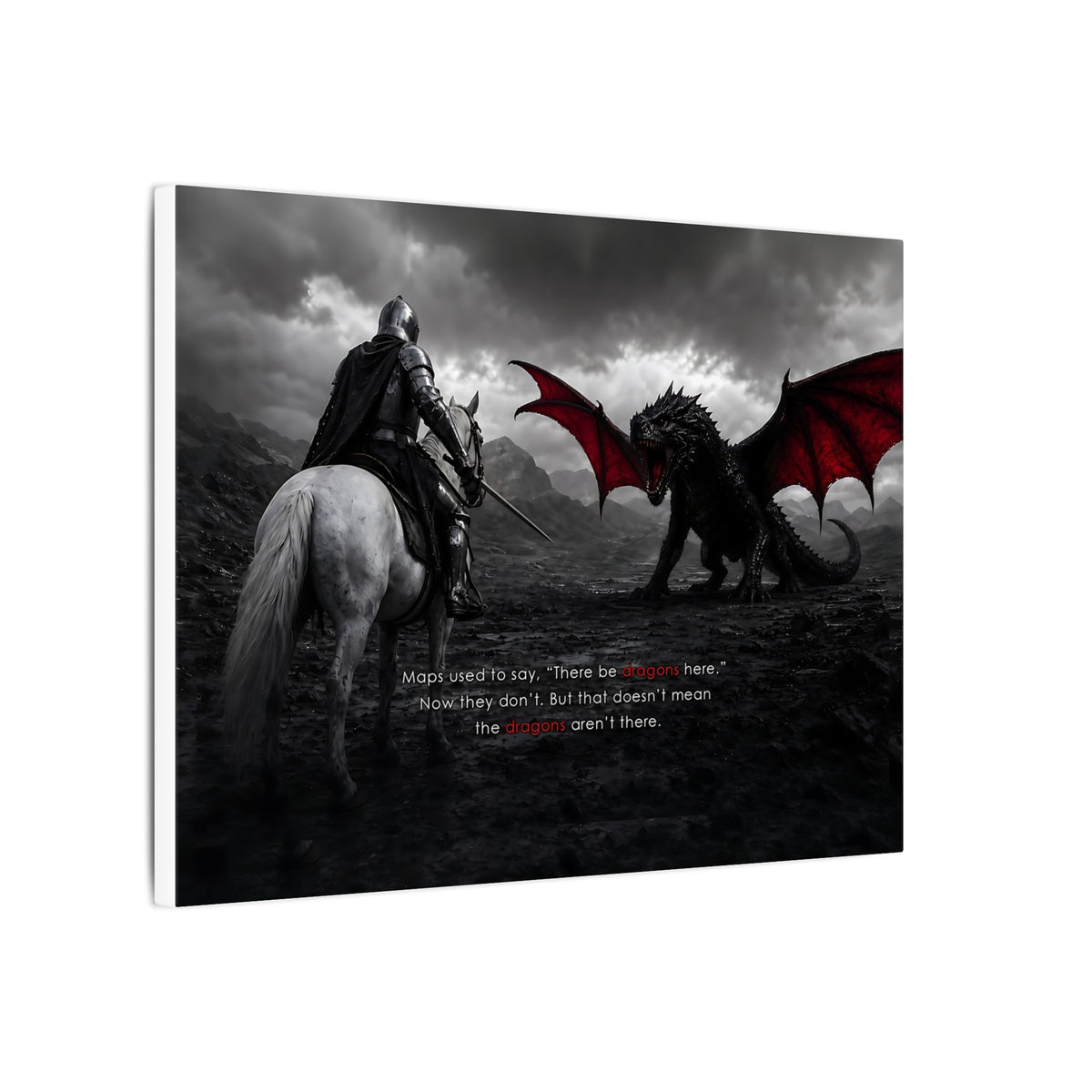 There Be Dragons - Man Cave Decor | Canvas (Landscape)