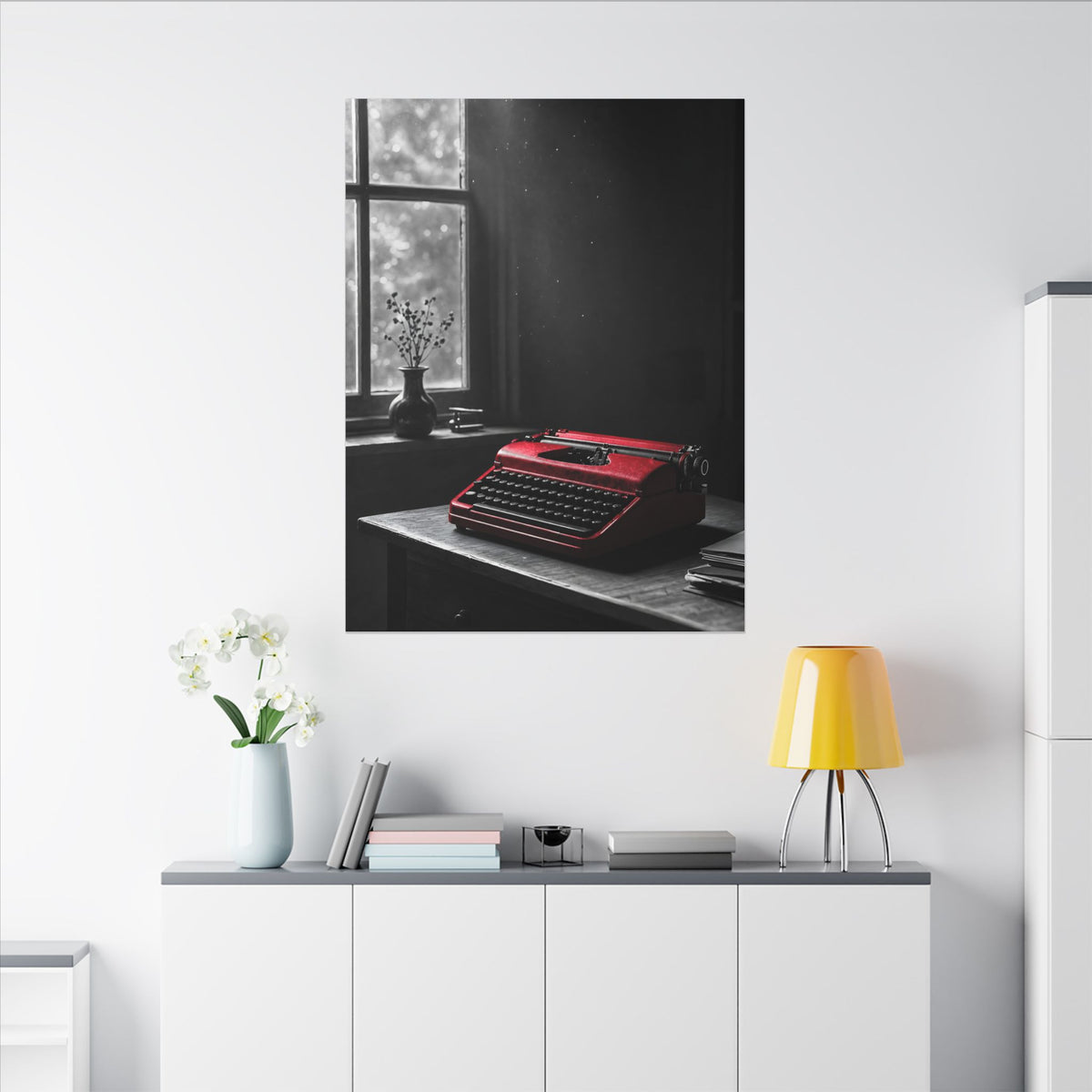 The Red Typewriter - Unique Office Wall Art | Canvas