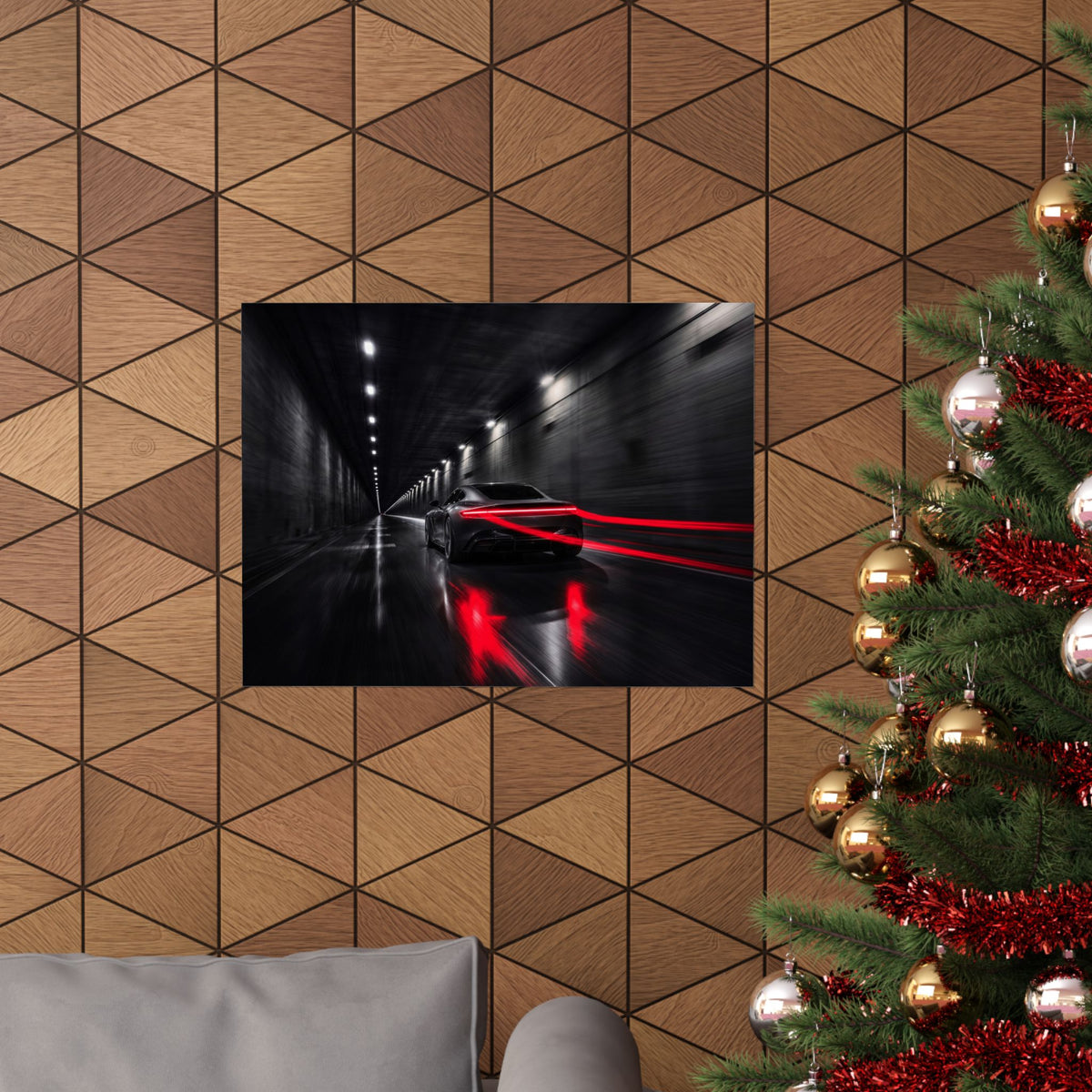 Redline Tunnel - Racing Wall Art | Matte Poster (Landscape)