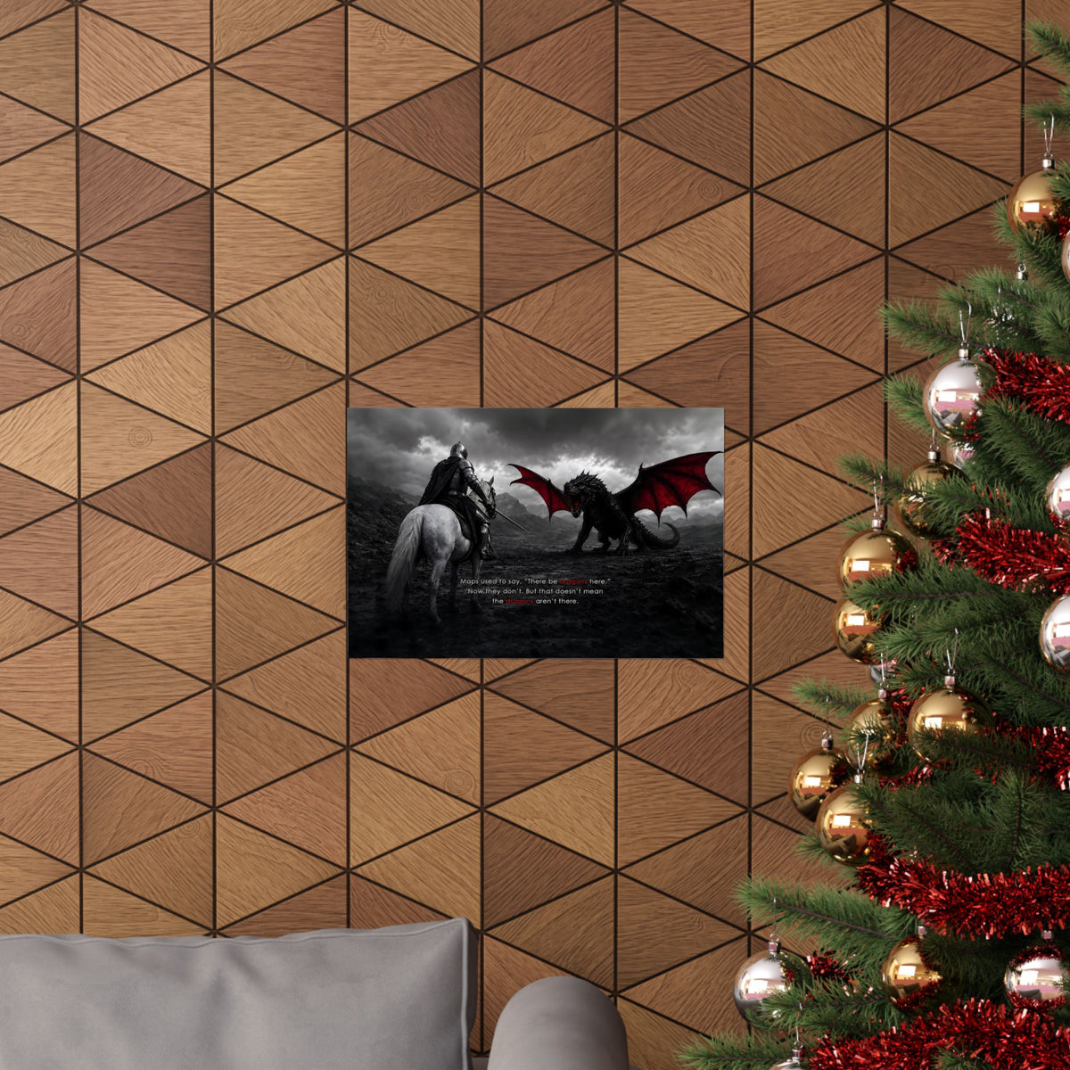There Be Dragons - Man Cave Decor | Matte Poster (Landscape)
