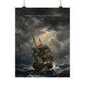 A Smooth Sea Never Made a Skilled Sailor - Storm Ship Wall Art | Matte Poster