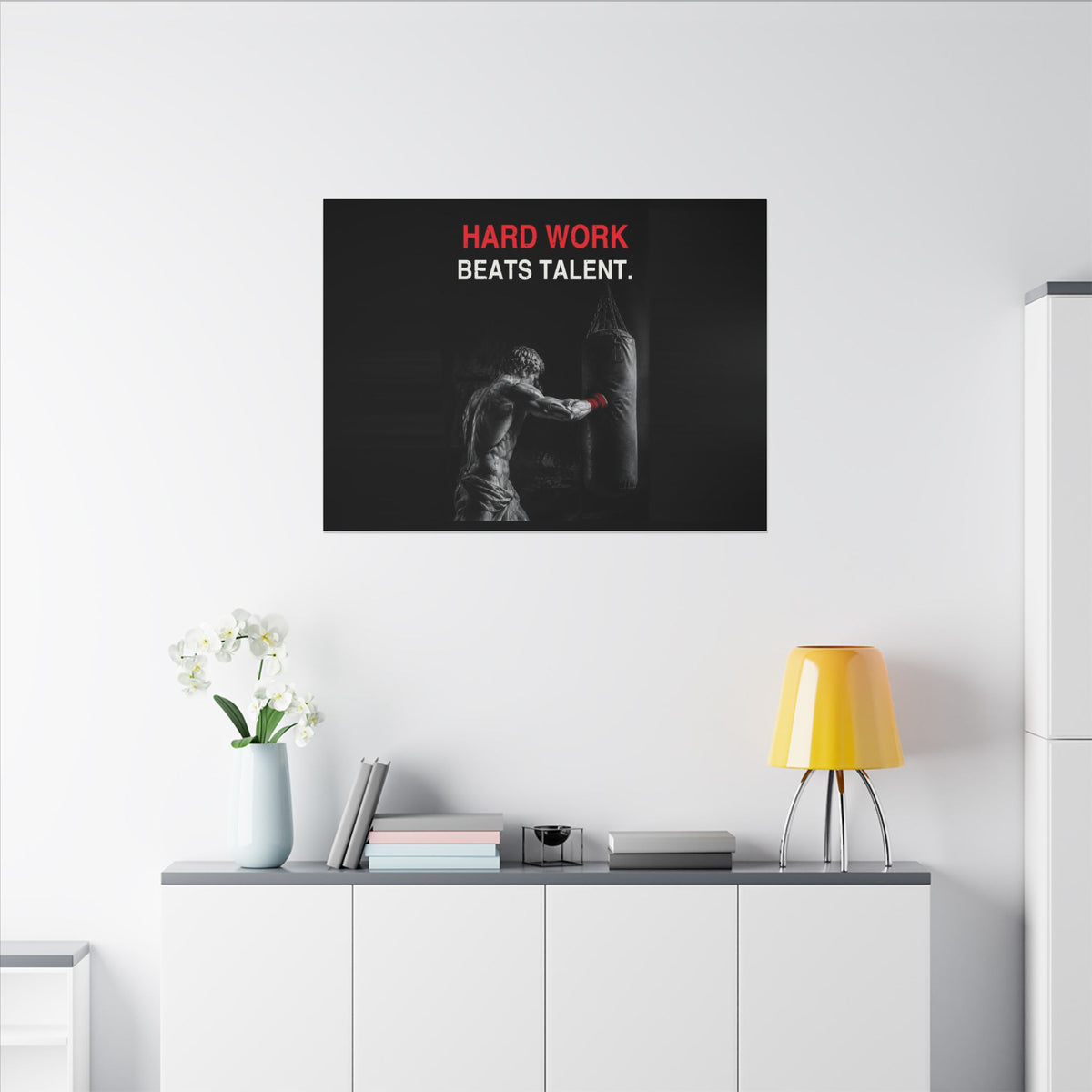 Hard Work Beats Talent - Boxing Wall Art | Canvas (Landscape)