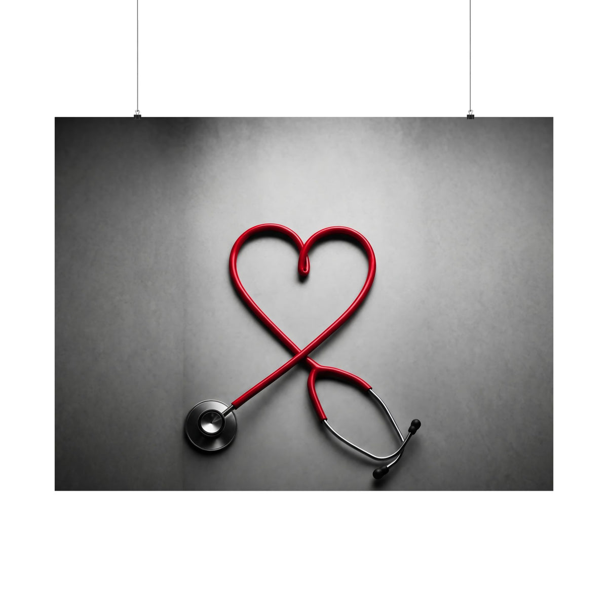 The Stethoscope Heart - Doctor's Office Wall Art | Matte Poster (Landscape)