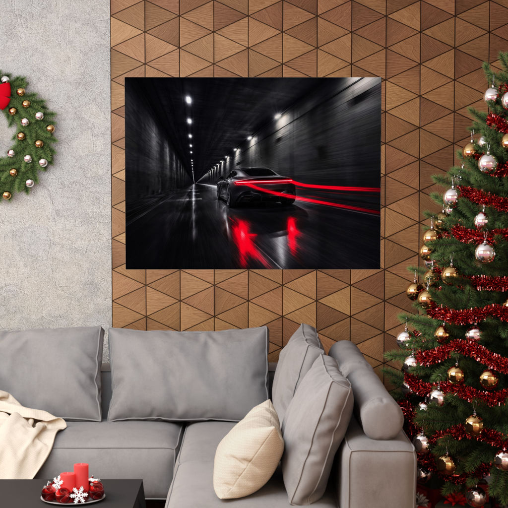 Redline Tunnel - Racing Wall Art | Matte Poster (Landscape)