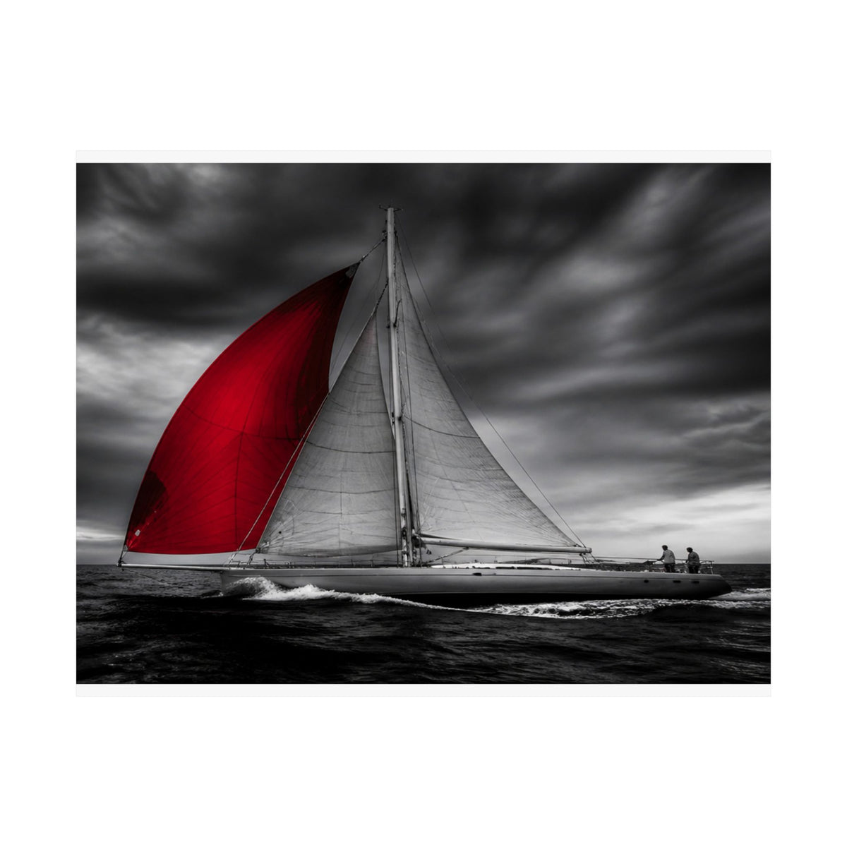 Red Sail - Large Wall Art for Bedroom | Matte Poster (Landscape)