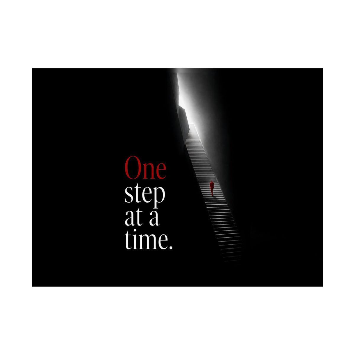 One Step at a Time - Office Wall Art | Matte Poster (Landscape)