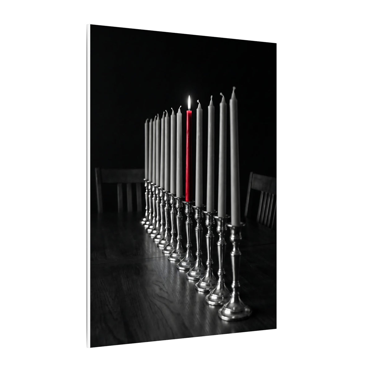 One Candle Lit - Dining Room Wall Art | Canvas