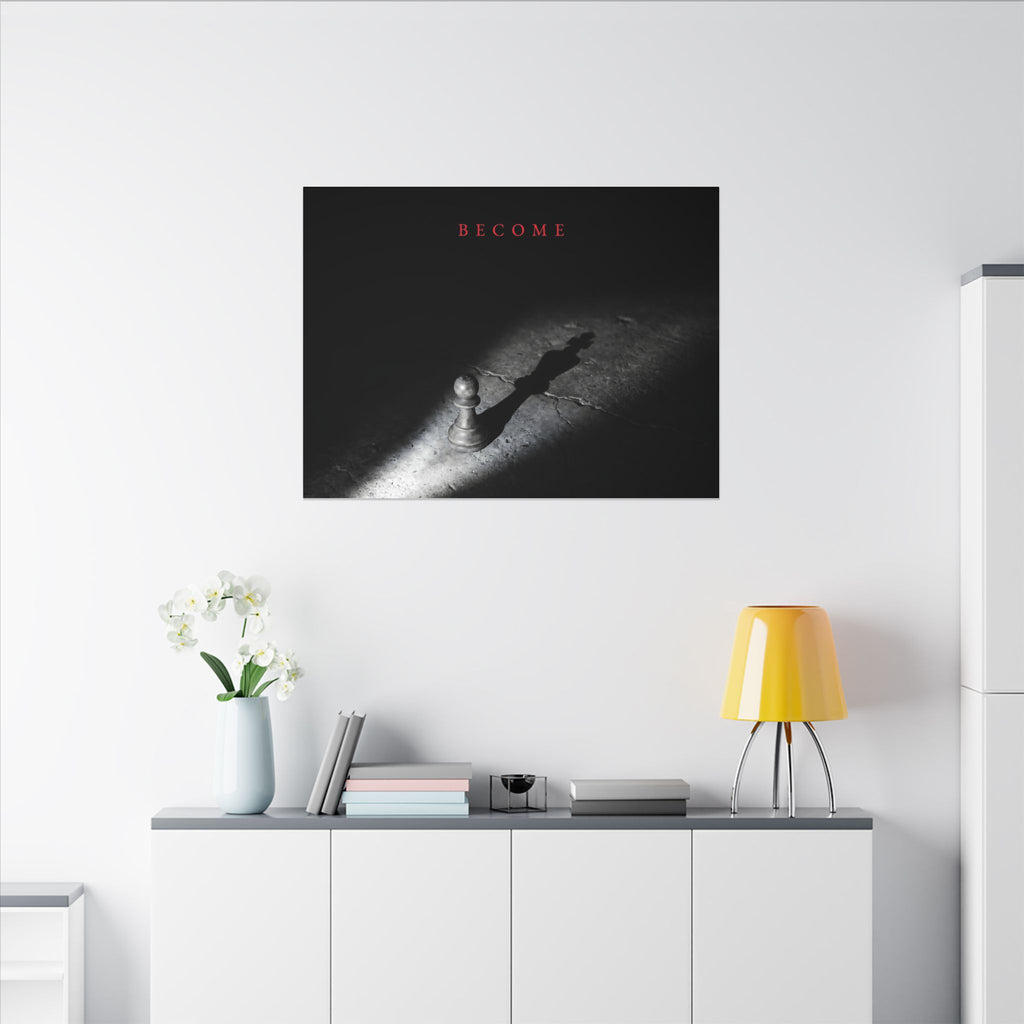 Become - Chess King Shadow Wall Art | Canvas (Landscape)