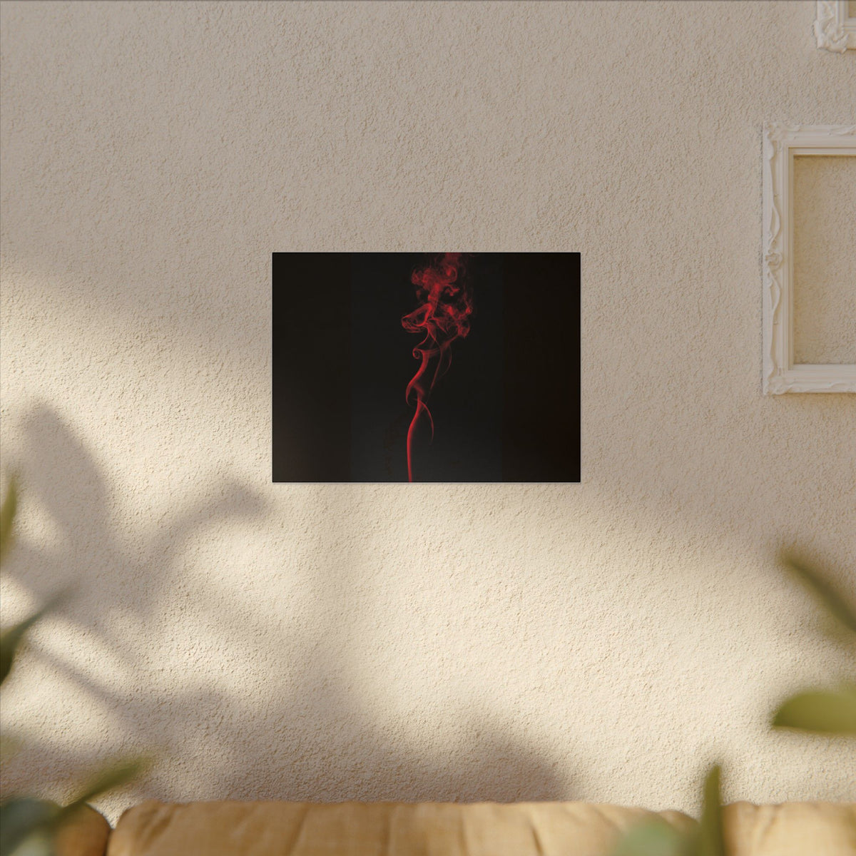 Red Smoke - Wall Art With Red Color | Canvas (Landscape)