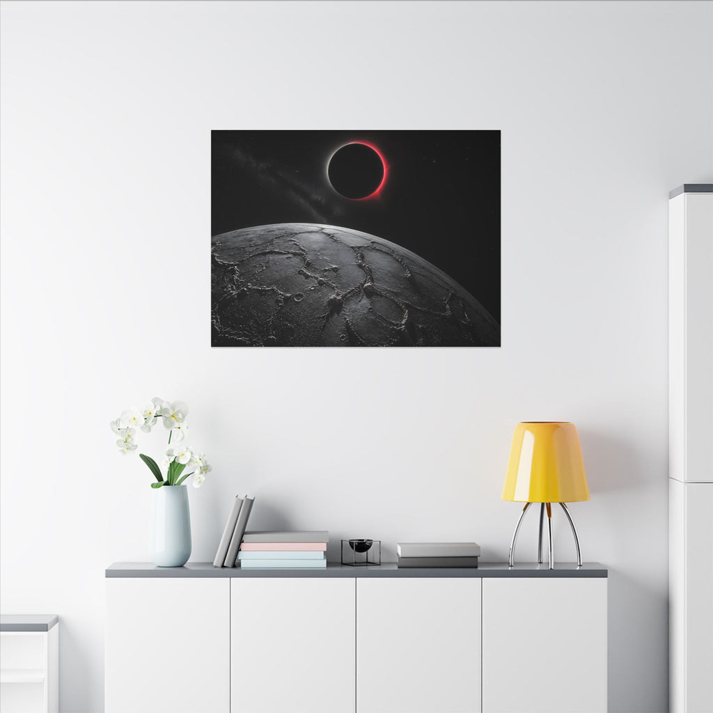 Red Eclipse - Moon Wall Art | Canvas (Landscape)