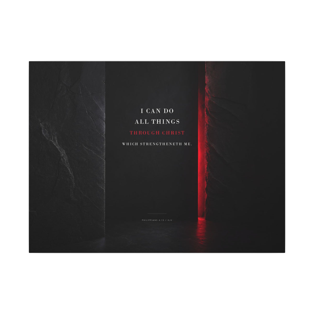 All Things Through Christ - Philippians 4:13 Scripture Wall Art | Canvas (Landscape)