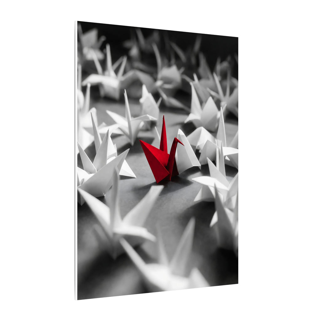 The Red Crane - Unique Wall Art For Office | Canvas