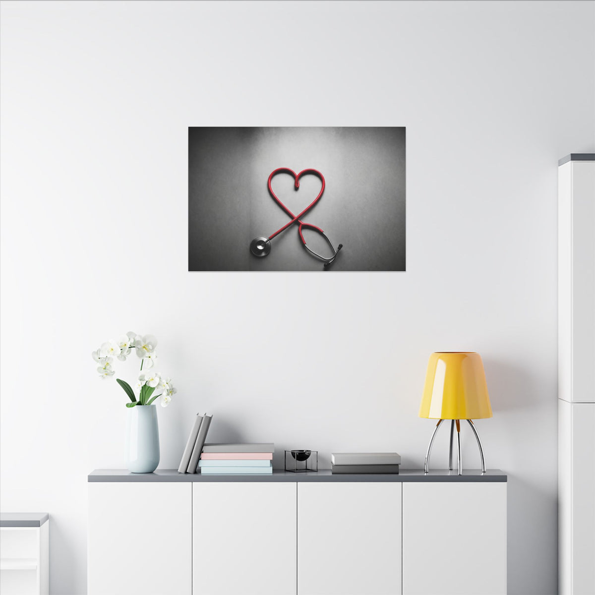 The Stethoscope Heart - Doctor's Office Wall Art | Canvas (Landscape)
