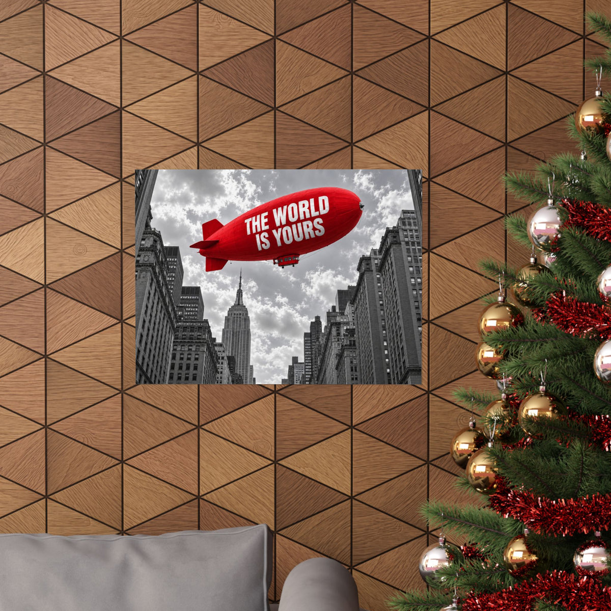 The World Is Yours Blimp - Office Wall Art | Matte Poster (Landscape)