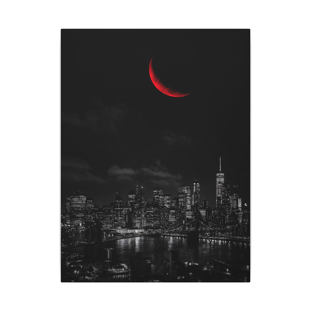 Red Crescent - Red Wall Decor | Canvas