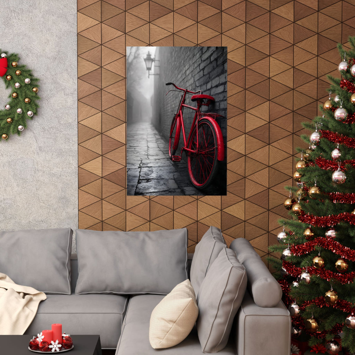 The Red Bicycle - Unique Office Wall Decor | Matte Poster
