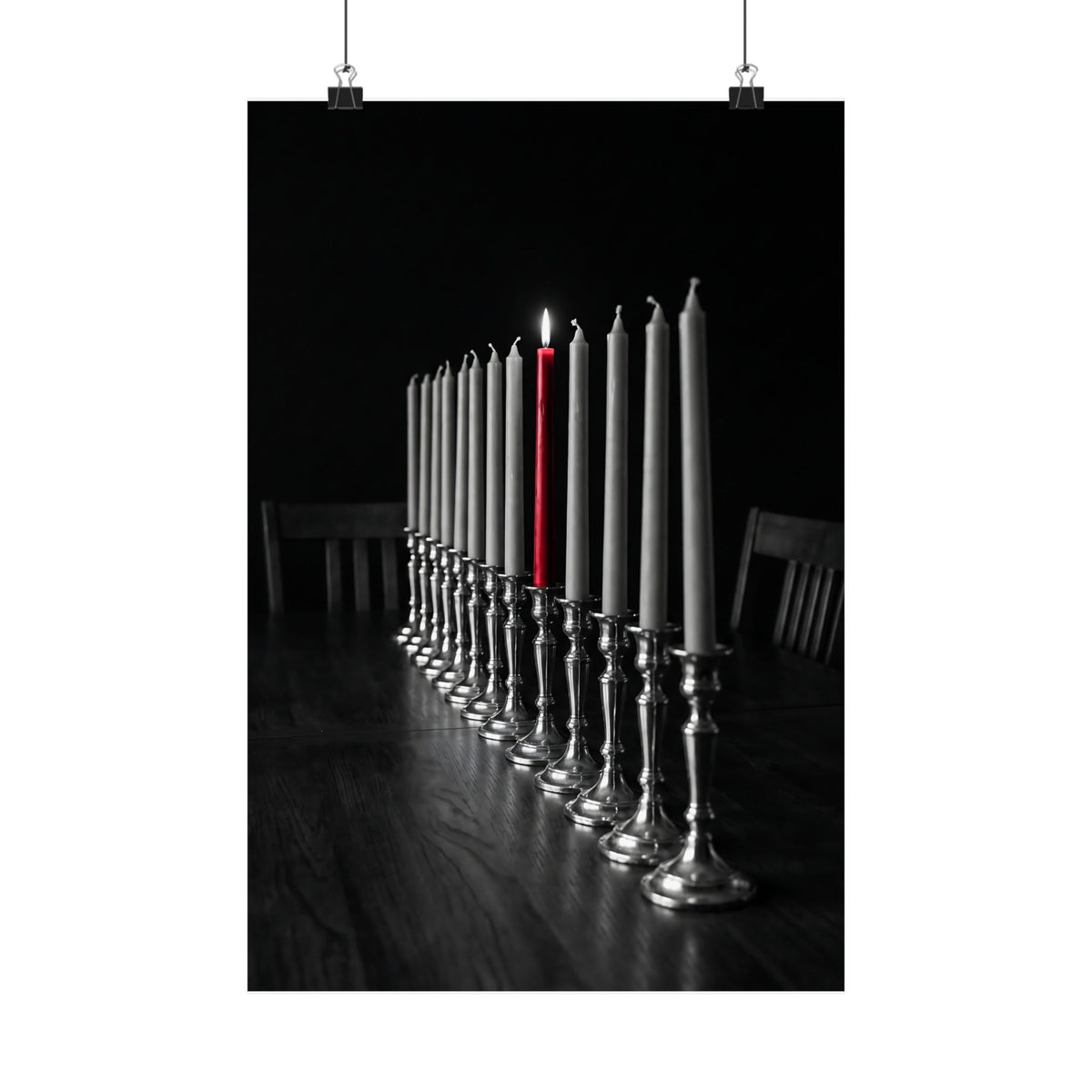 One Candle Lit - Dining Room Wall Art | Matte Poster