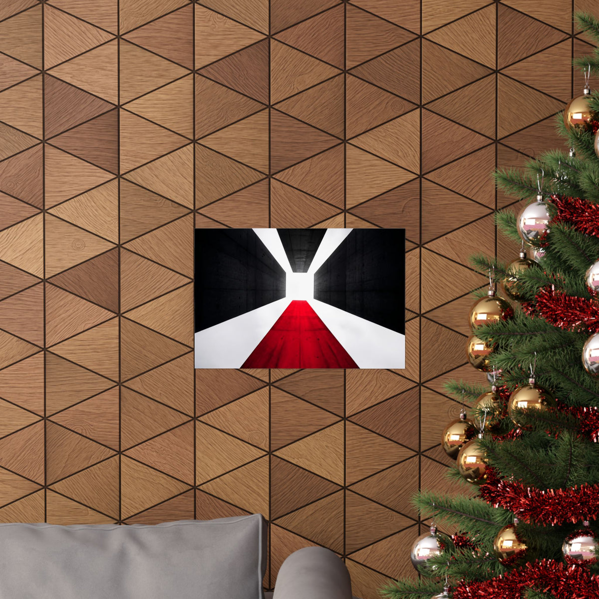 The Red Facade - Red Wall Decor | Matte Poster (Landscape)