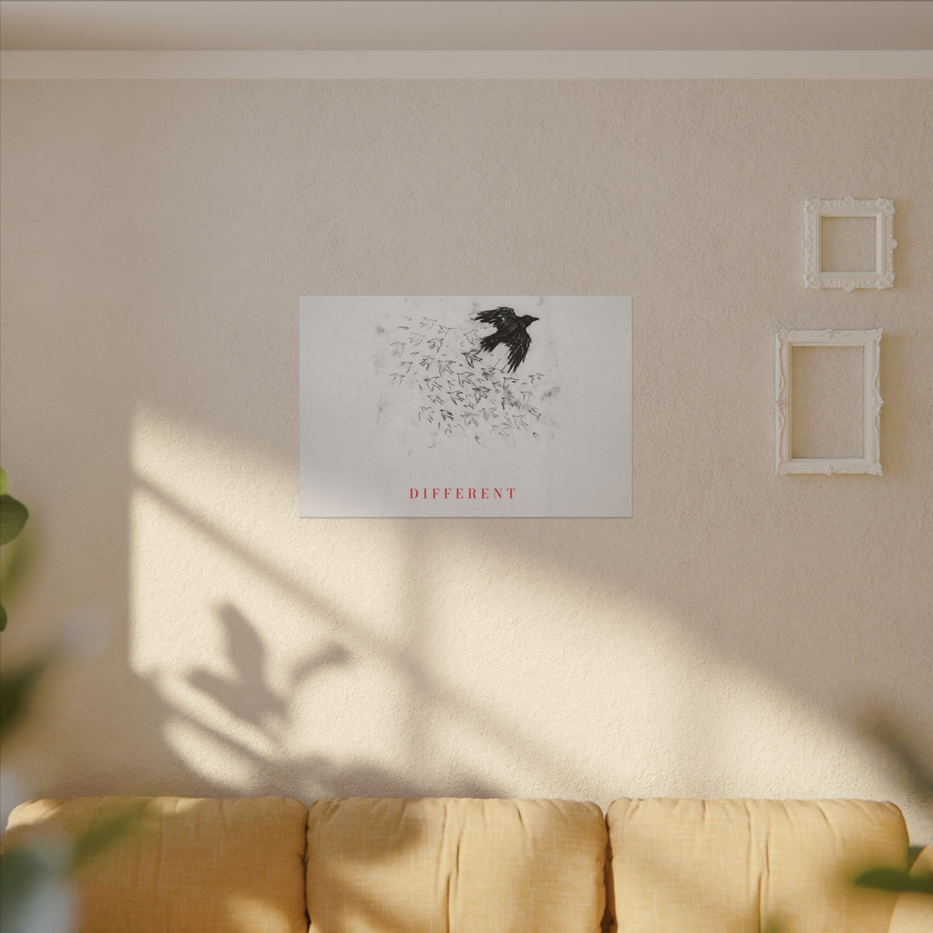 The Flock Went Left - Charcoal Wall Art | Canvas (Landscape)