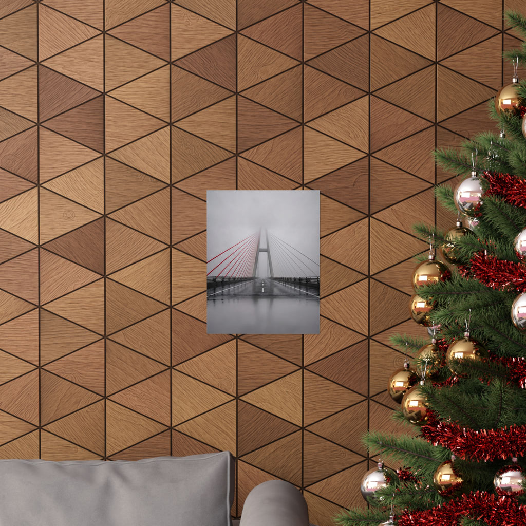 Span in Fog - Red Wall Decor | Matte Poster