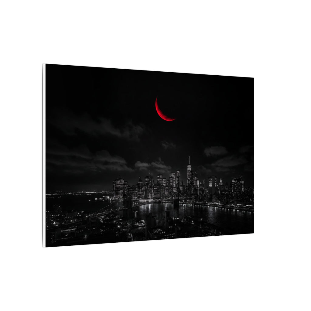Red Crescent - Red Wall Decor | Canvas (Landscape)
