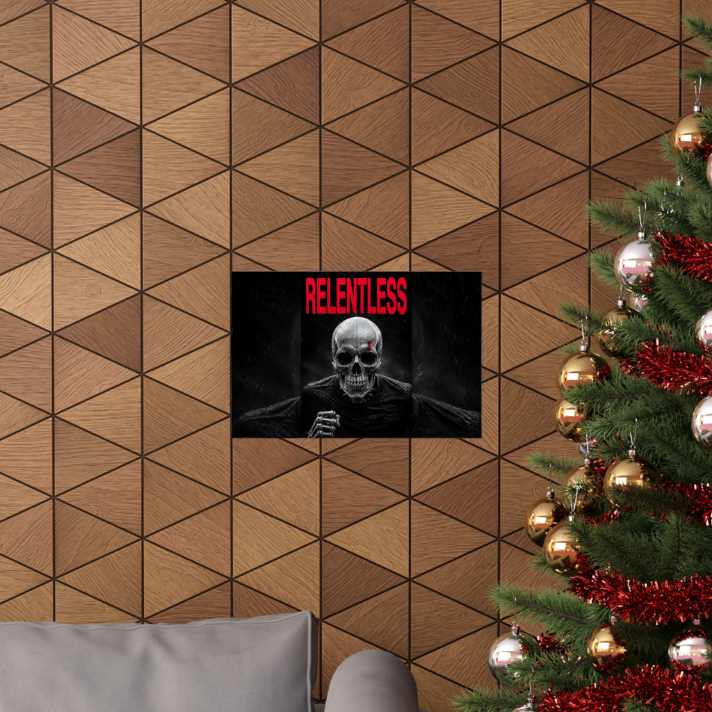 Relentless - Skull Wall Art | Matte Poster (Landscape)
