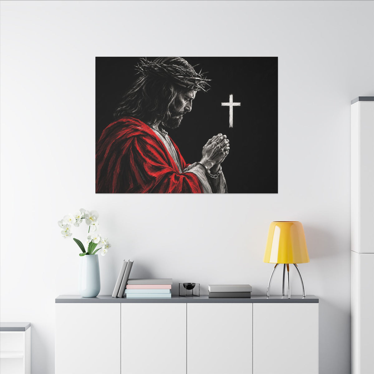 Praying Jesus - Christian Wall Art | Canvas (Landscape)