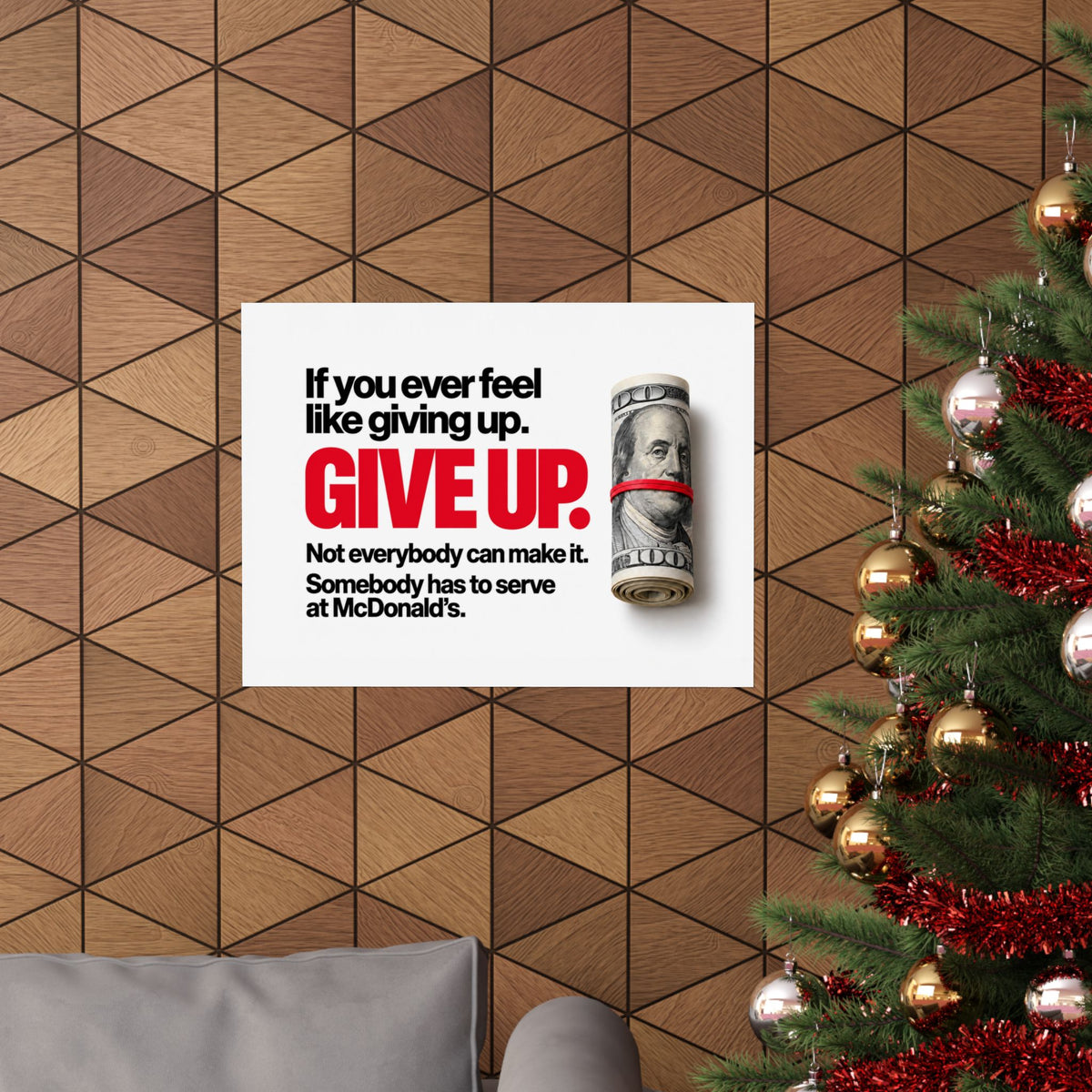 Give Up - Meme Wall Art | Matte Poster (Landscape)