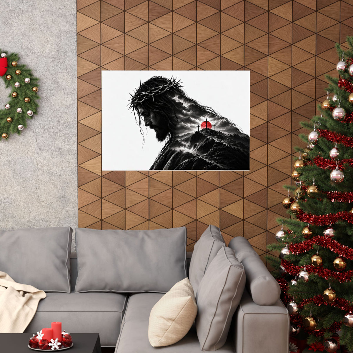 Three Crosses - Christian Wall Art | Matte Poster (Landscape)