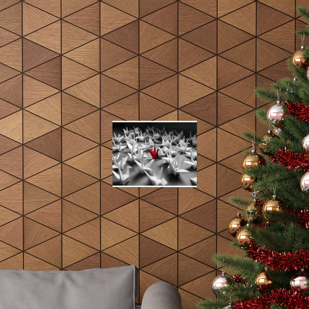 The Red Crane - Unique Wall Art For Office | Matte Poster (Landscape)