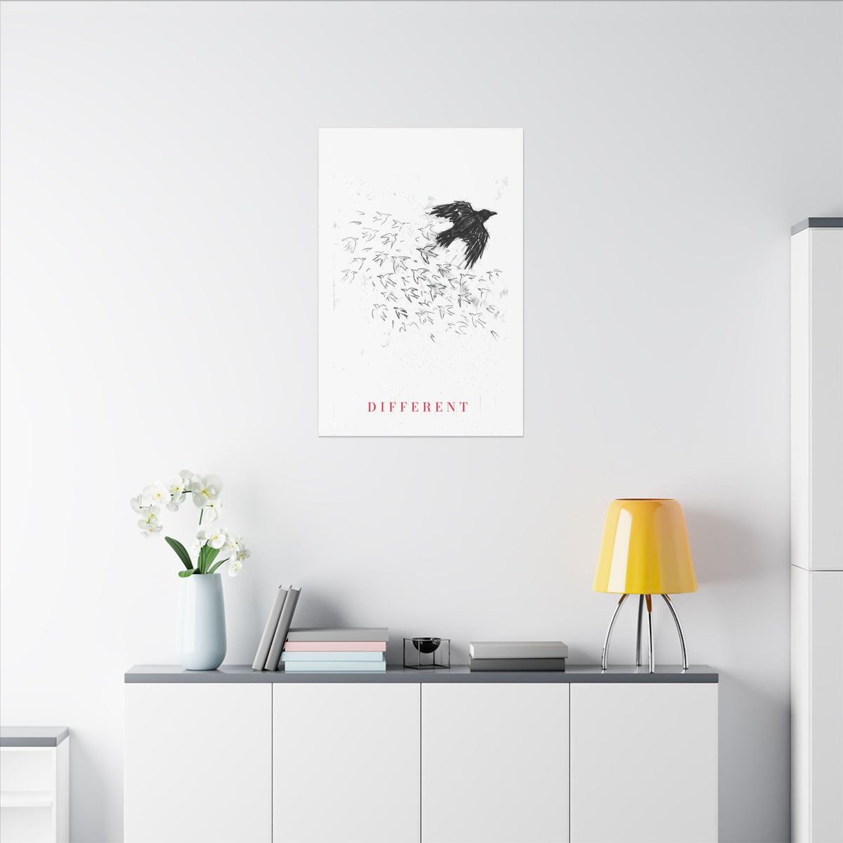 The Flock Went Left - Charcoal Wall Art | Canvas