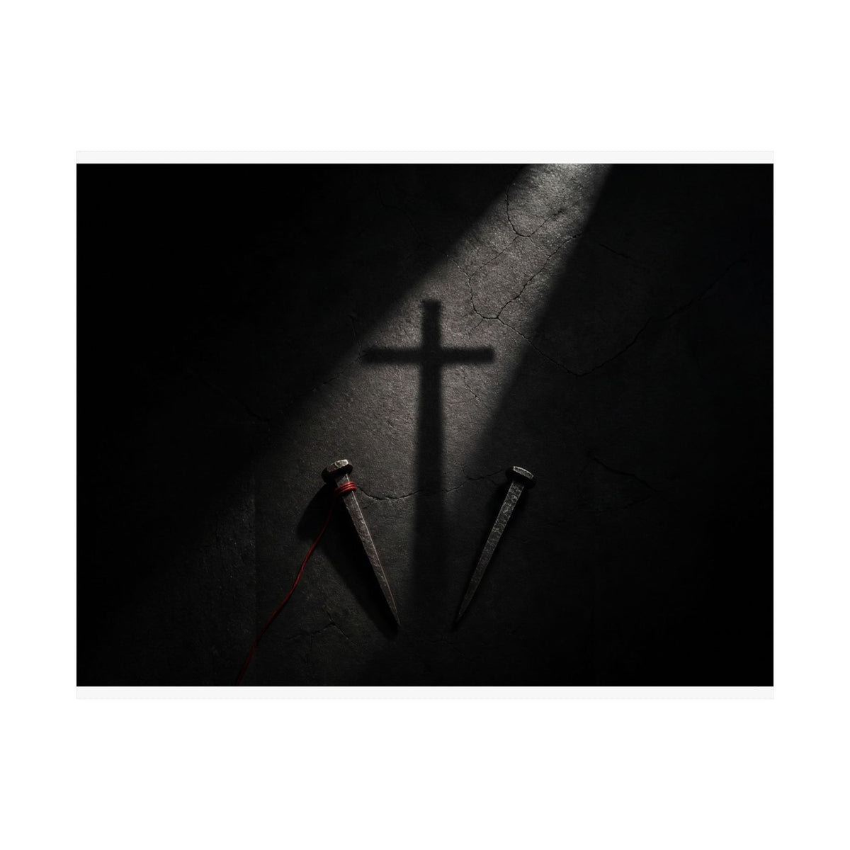 Nails and Shadow - Christian Wall Art | Matte Poster (Landscape)