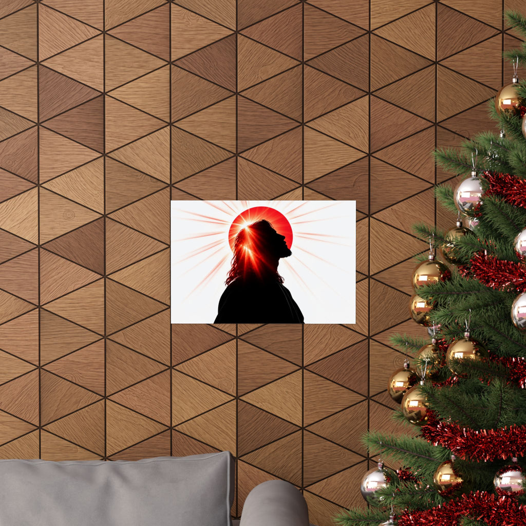 Jesus Silhouette - Christian Wall Art | Matte Poster (Landscape)