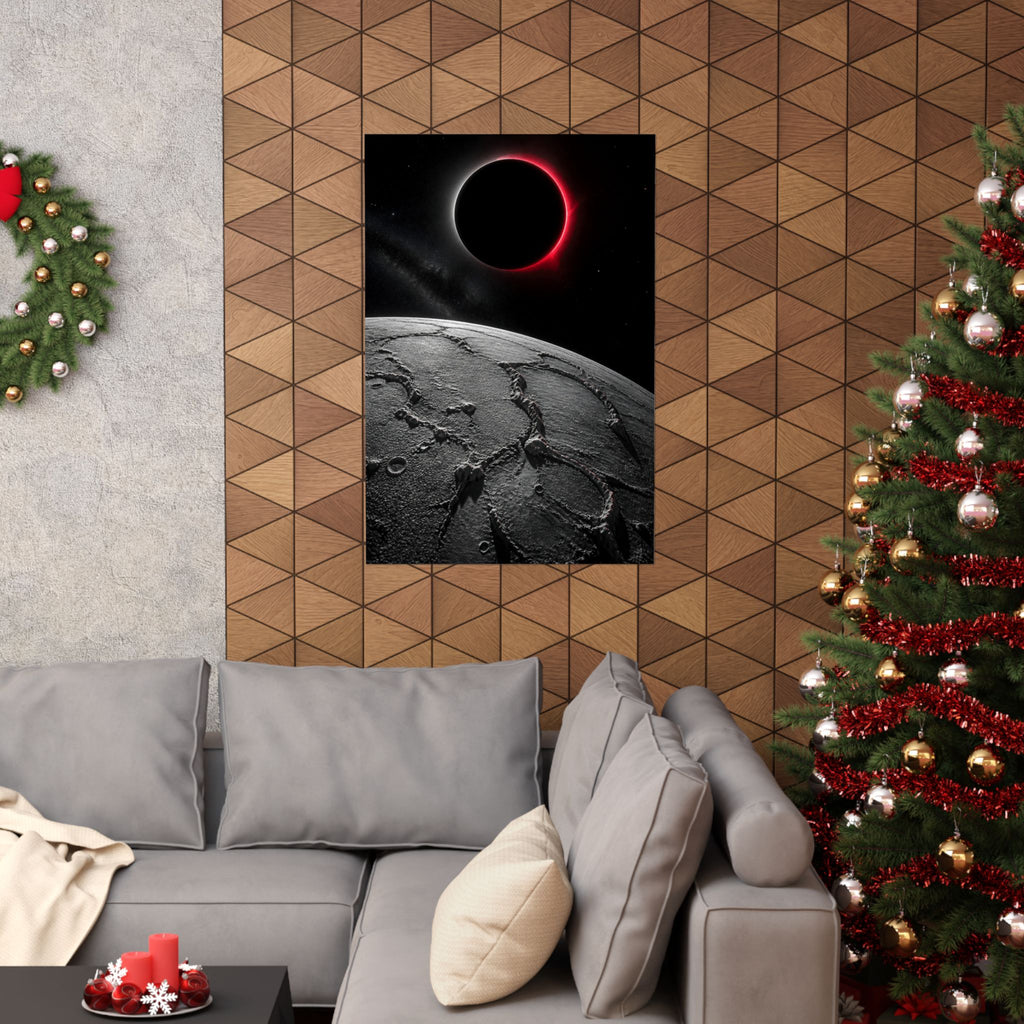Red Eclipse - Moon Wall Art | Matte Poster