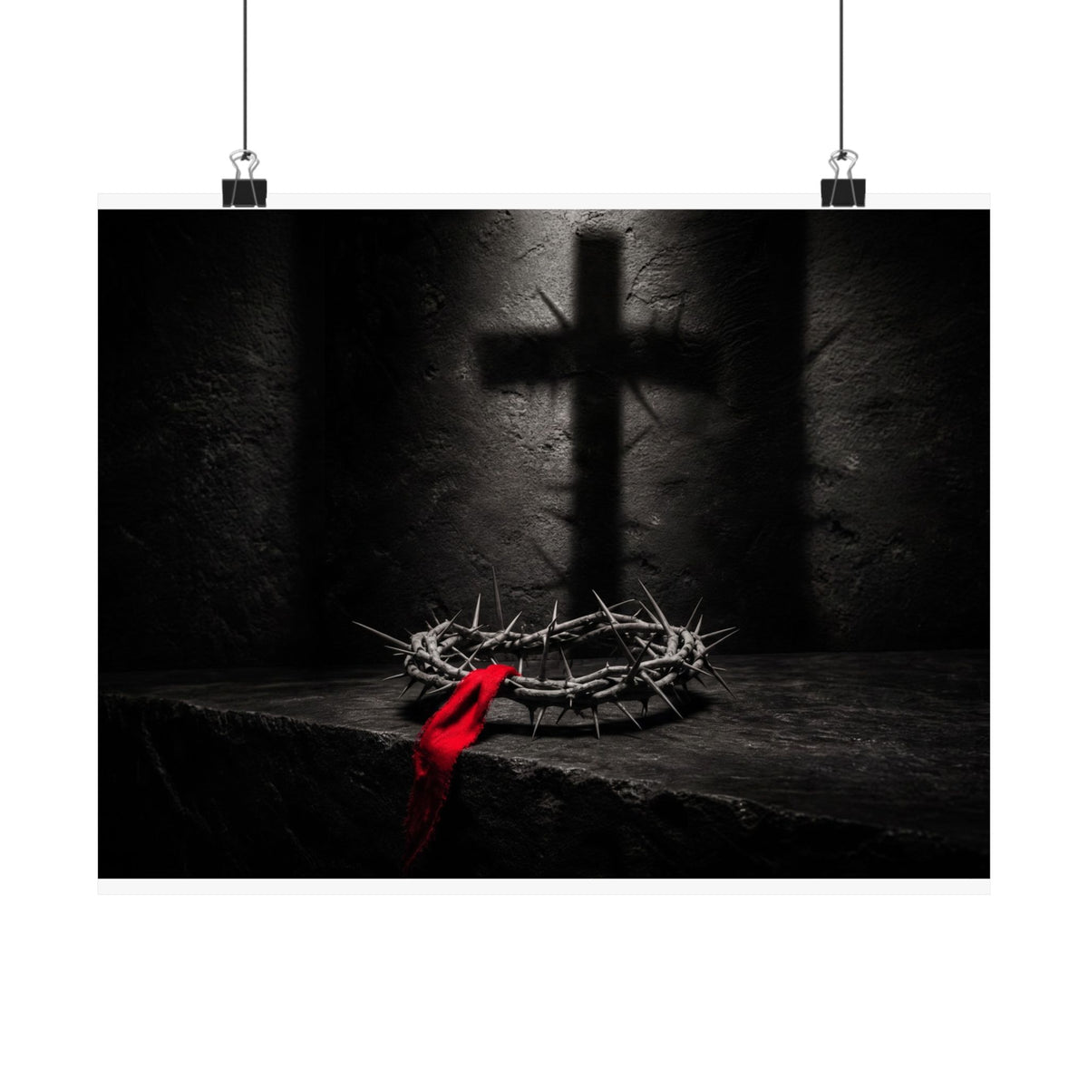 Crown and Shadow - Crown of Thorns Wall Art | Matte Poster (Landscape)