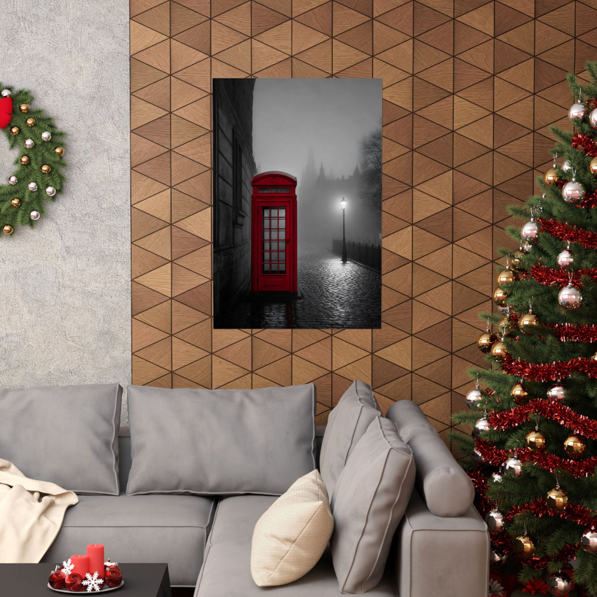 The Red Booth - Unique Office Art | Matte Poster