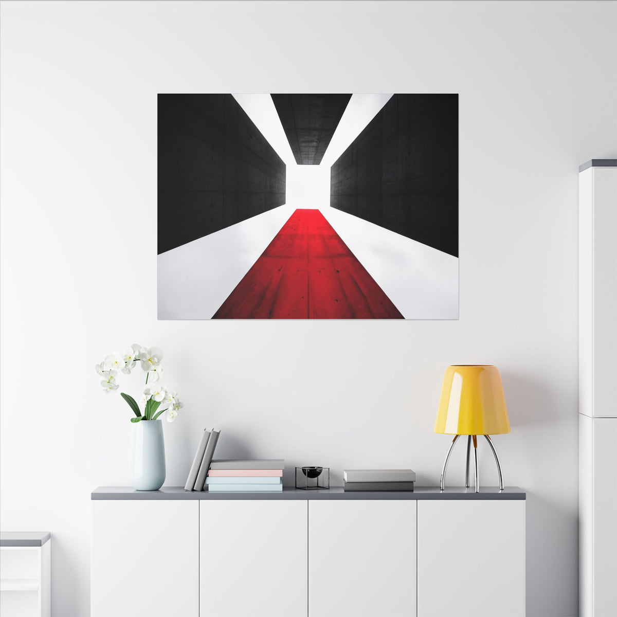 The Red Facade - Red Wall Decor | Canvas (Landscape)