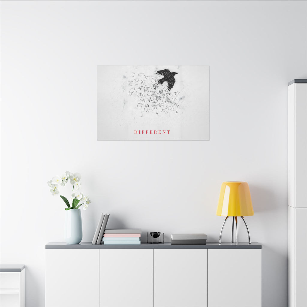 The Flock Went Left - Charcoal Wall Art | Canvas (Landscape)