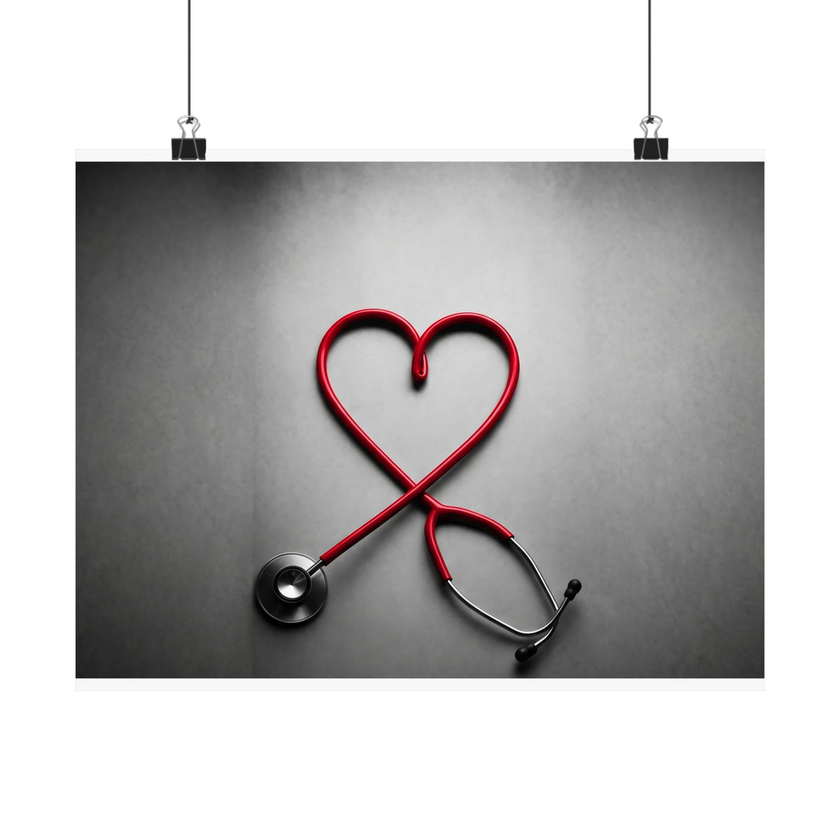 The Stethoscope Heart - Doctor's Office Wall Art | Matte Poster (Landscape)