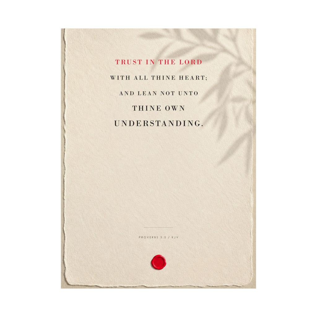 Trust in the Lord - Proverbs 3:5 Bible Verse Wall Art | Matte Poster