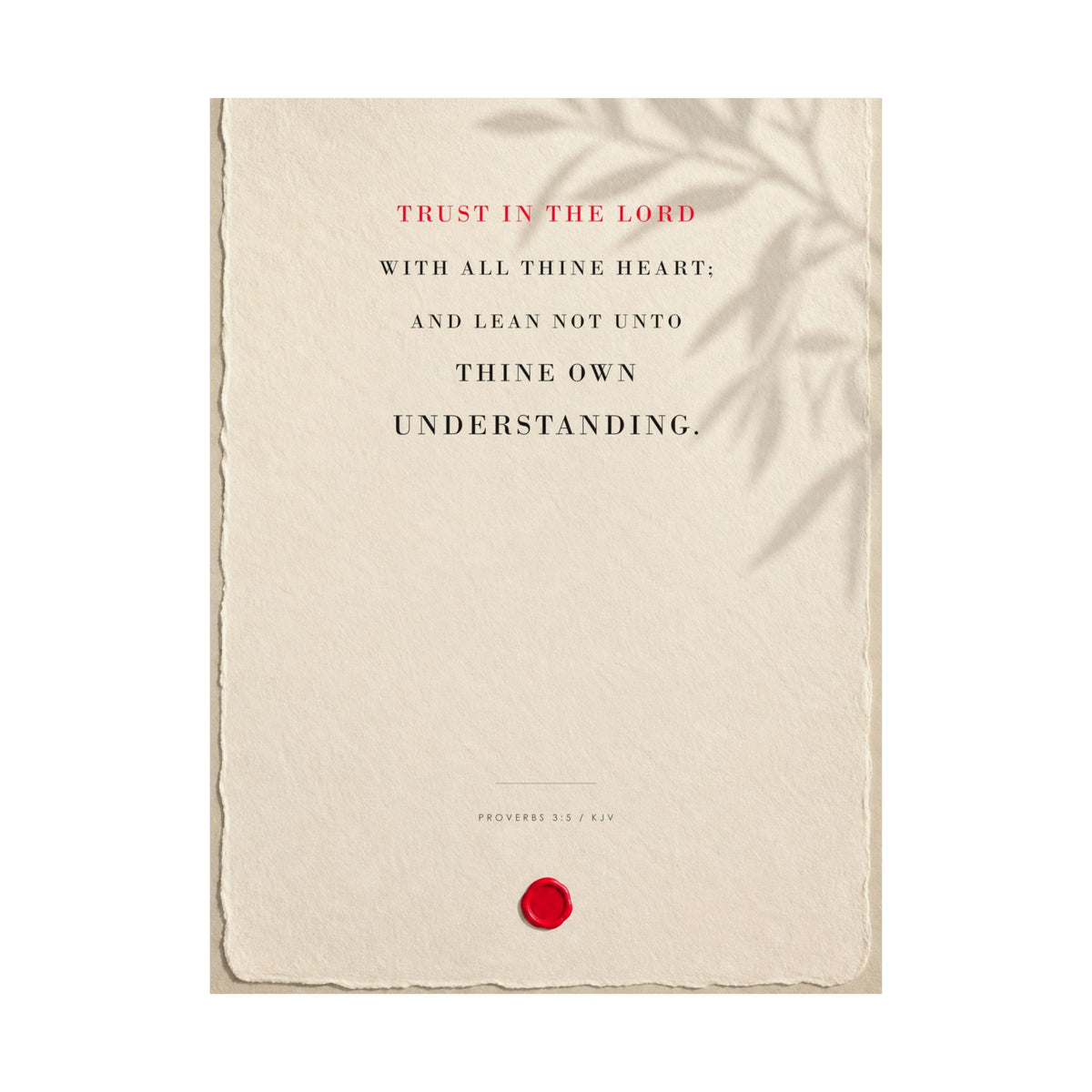 Trust in the Lord - Proverbs 3:5 Bible Verse Wall Art | Matte Poster