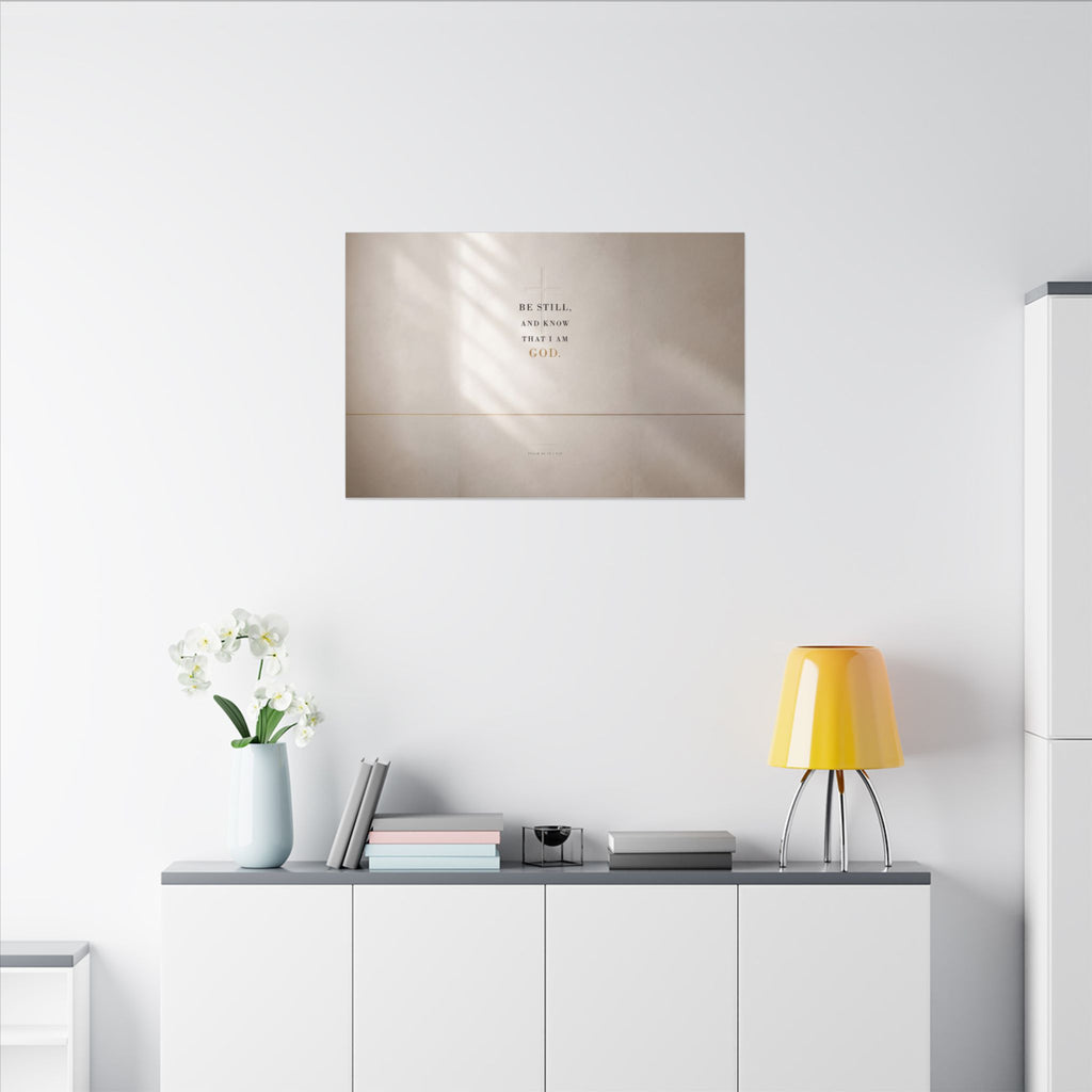 Be Still - Psalm 46:10 Bible Verse Wall Art | Canvas (Landscape)