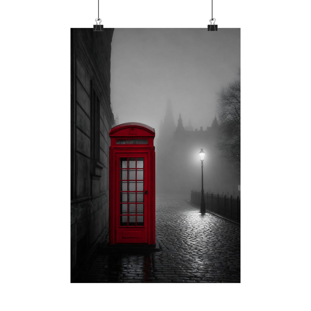 The Red Booth - Unique Office Art | Matte Poster