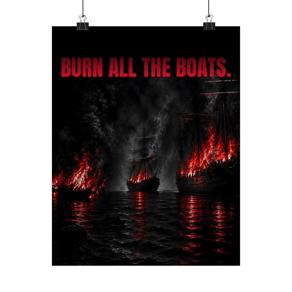 Burn All the Boats - Nautical Wall Art | Matte Poster