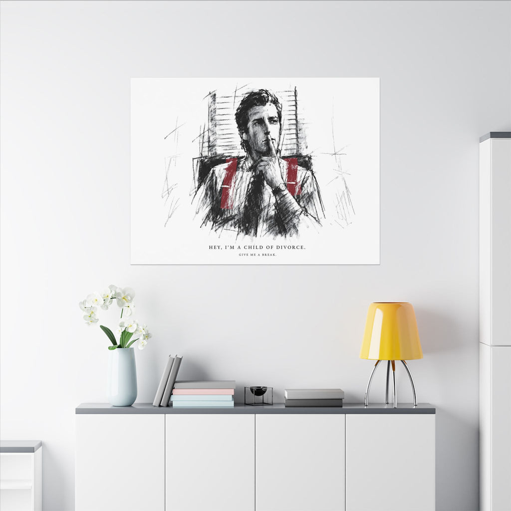 Child of Divorce Sketch - Dark Office Wall Art | Canvas (Landscape)