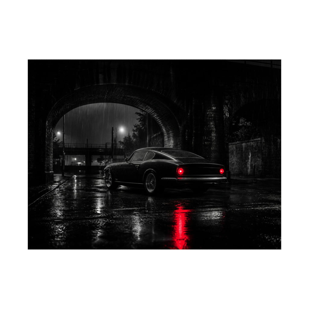 Red Tail Night - Classic Car Wall Art | Matte Poster (Landscape)