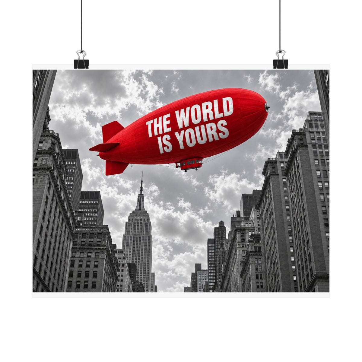 The World Is Yours Blimp - Office Wall Art | Matte Poster (Landscape)
