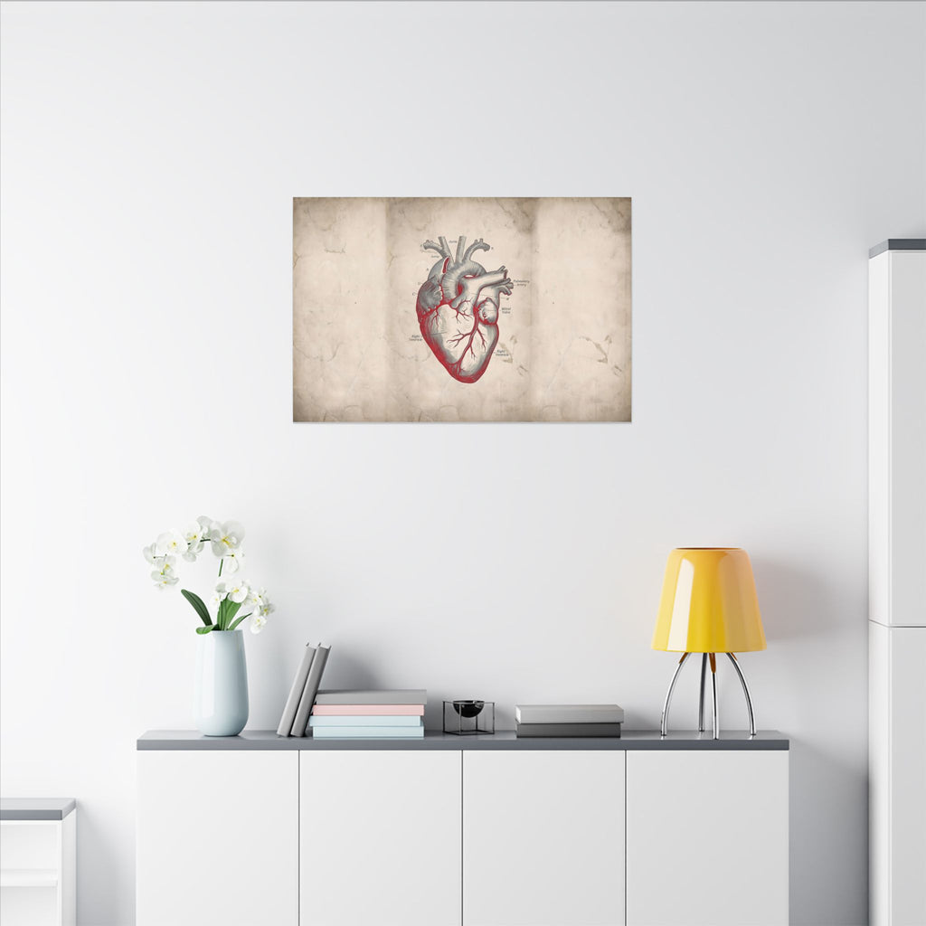 The Anatomical Heart - Wall Art For Doctor Office | Canvas (Landscape)