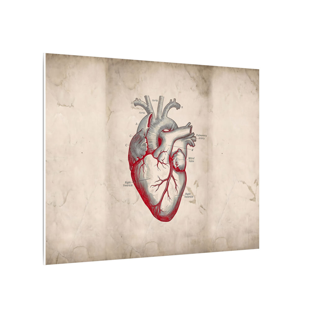 The Anatomical Heart - Wall Art For Doctor Office | Canvas (Landscape)