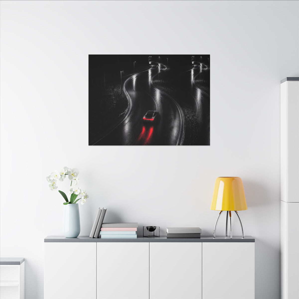 The Racing Line - Night Driving Wall Art | Canvas (Landscape)